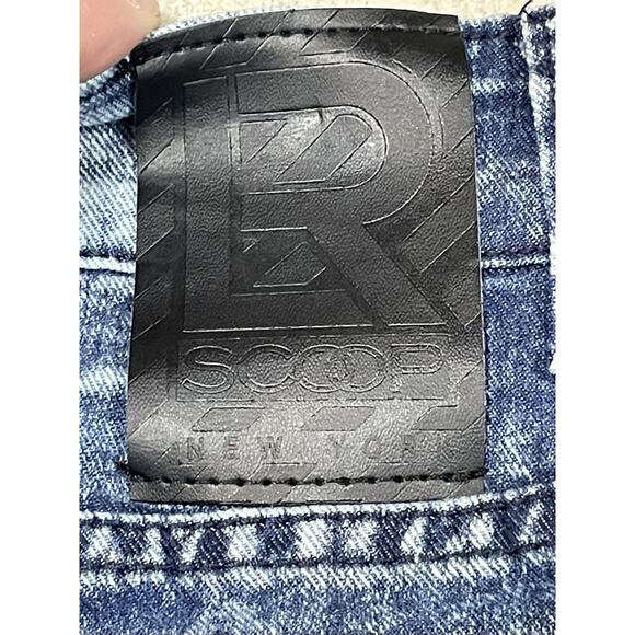 Scoop Men’s Paint Spattered Moto Jeans 38x30 Acid Wash Distressed Biker Denim - Picture 7 of 15